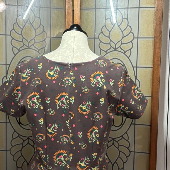 Matilda Jane Friends Forever Brown Maja Ponte Knit Dress Size L - Picture 6 of 16